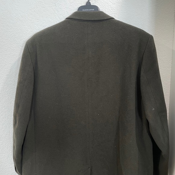 Roberto Vasalli Men Wool Cashmere Double Breasted Overcoat 42 Army Olive Green - Picture 11 of 16